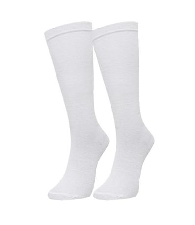 Meia Casual Selene Cano Alto Branco Feminino