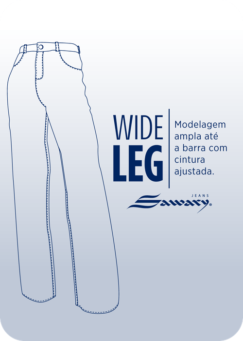 Calça Sawary Jeans Wide Leg - 277753