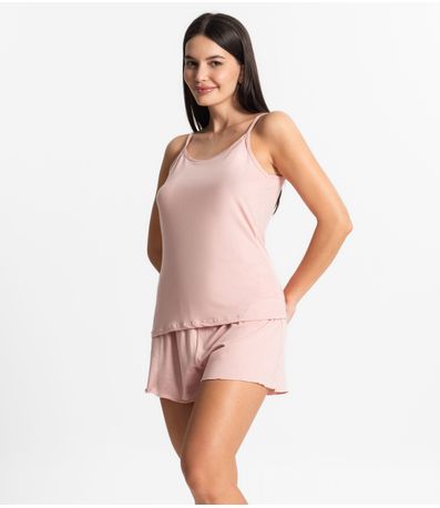 Pijama Feminino De Alças Select Bege