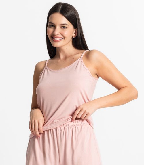 Pijama Feminino De Alças Select Bege