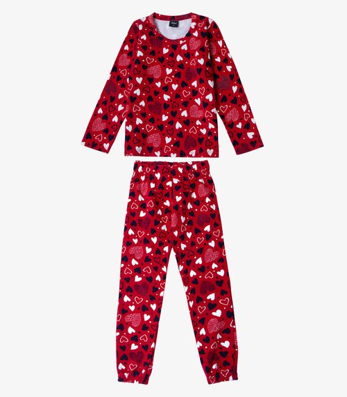Pijama Infantil Menina Estapado Select Vermelho