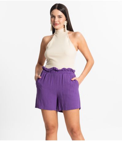 Shorts Feminino Linho Endless Roxo