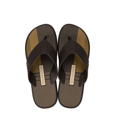 Chinelo Dedo Cartago Montreal Marrom e Bege Masculino
