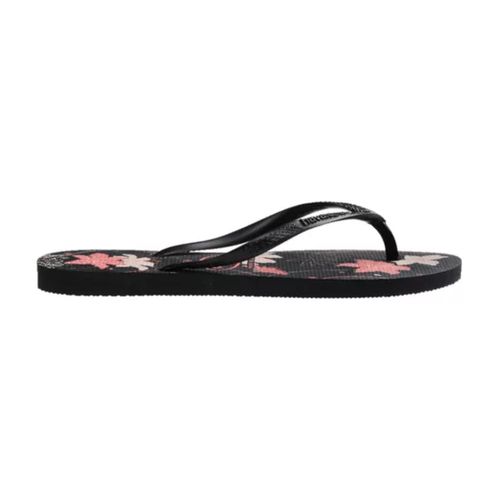 Chinelo Dedo Havaianas Slim Organic Preto Floral Feminino