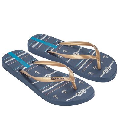 Chinelo Dedo Ipanema Azul e Branco Feminino