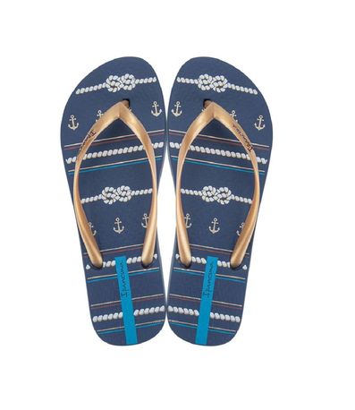 Chinelo Dedo Ipanema Azul e Branco Feminino