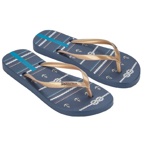 Chinelo Dedo Ipanema Azul e Branco Feminino
