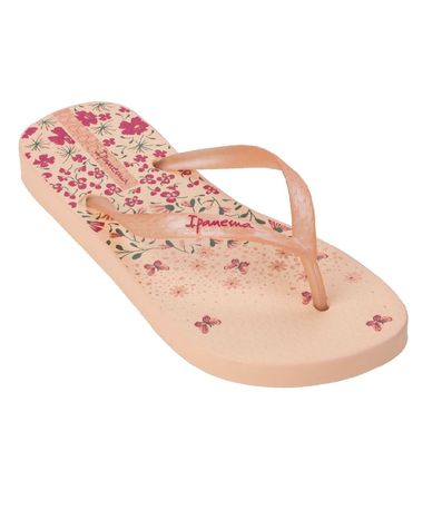 Chinelo Dedo Ipanema Bege Perolado e Rosa Feminino