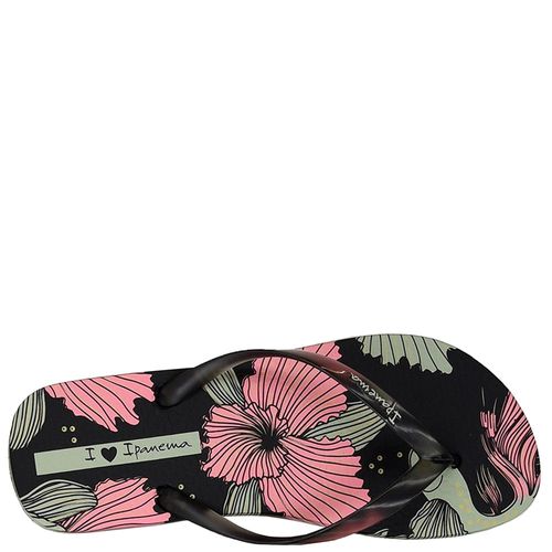 Chinelo Dedo Ipanema Preto e Rosa Feminino