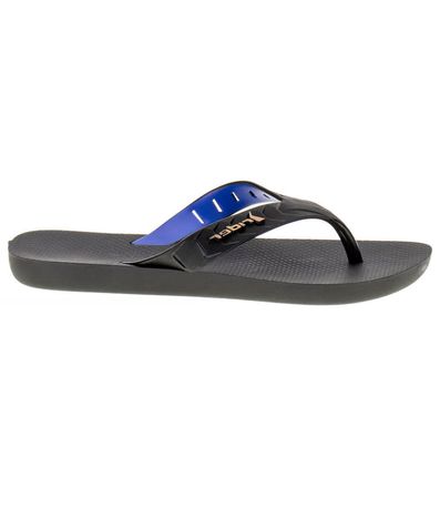 Chinelo Dedo Rider Preto e Azul Juvenil Masculino