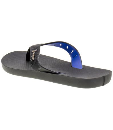 Chinelo Dedo Rider Preto e Azul Juvenil Masculino