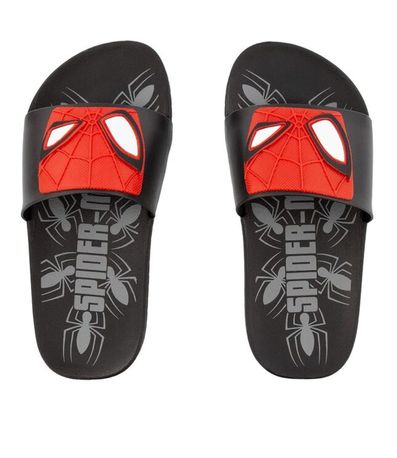 Chinelo Slide Ipanema Homem Aranha Preto e Vermelho Juvenil Masculino