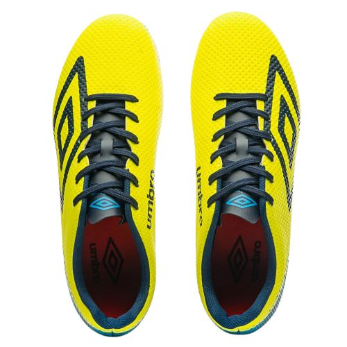 Chuteira Campo Umbro Force Amarelo Limão e Marinho Masculina
