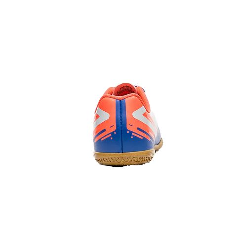 Chuteira Indoor Umbro Action Jr Azul e Coral Juvenil Masculina