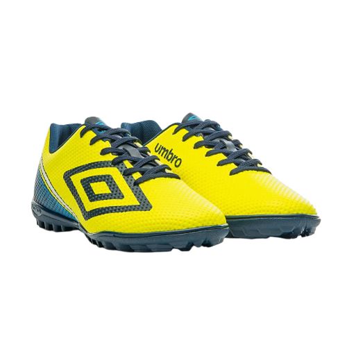 Chuteira Society Umbro Force Amarelo Limão e Marinho Masculina