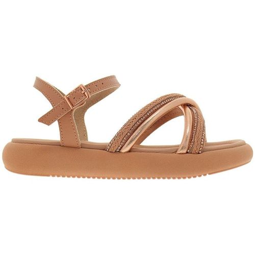 Rasteira Flatform Molekinha Nude e Ouro Rosado Infantil