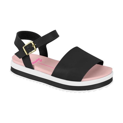 Rasteira Flatform Molekinha Preto Infantil
