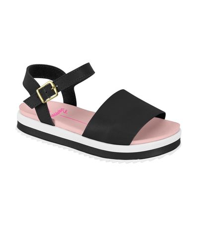 Rasteira Flatform Molekinha Preto Infantil