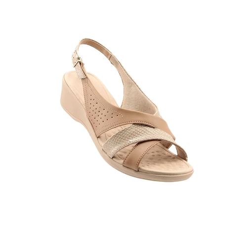 Sandália Anabela Comfortflex Caqui Feminino