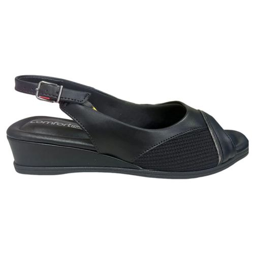 Sandália Anabela Comfortflex Preto Feminino