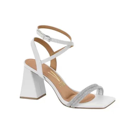 Sandália Festa Vizzano Branca e Cristal Feminina