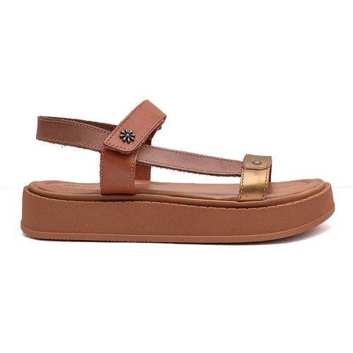 Sandália Flatform New Face Bronze e Telha Feminina
