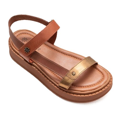 Sandália Flatform New Face Bronze e Telha Feminina