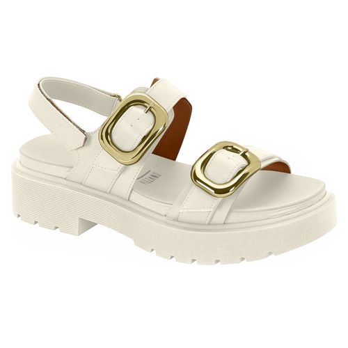Sandália Flatform Vizzano Off White Feminina