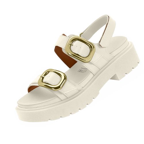 Sandália Flatform Vizzano Off White Feminina