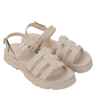 Sandália Flatform Zaxy Off White Feminina