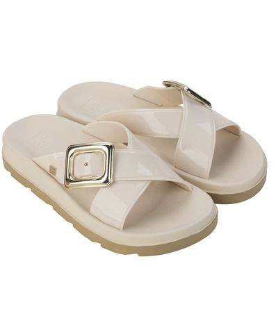 Sandália Flatform Zaxy Off White Médio Feminina