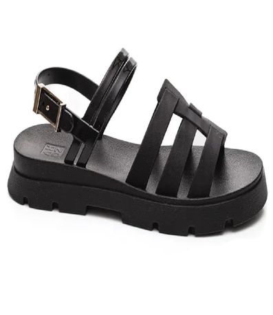 Sandália Flatform Zaxy Preto Feminina