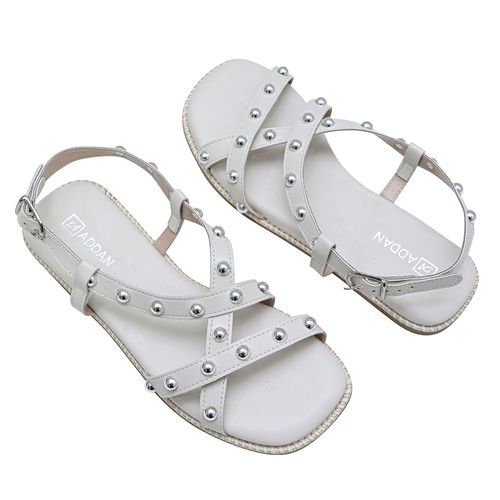 Sandália Flats Addan Off White Feminina