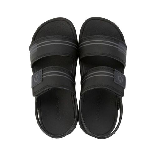 Sandália Flats Cartago Preta e Grafite Juvenil Masculina