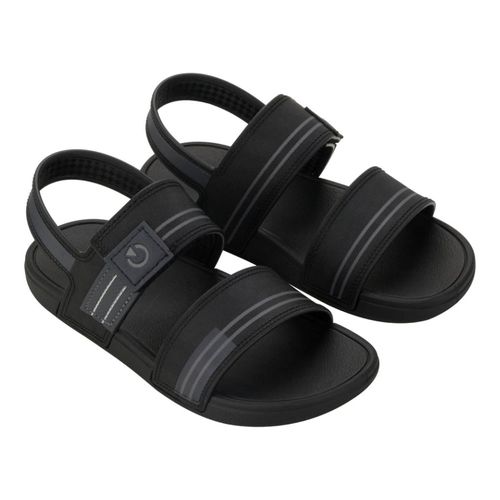 Sandália Flats Cartago Preta e Grafite Juvenil Masculina