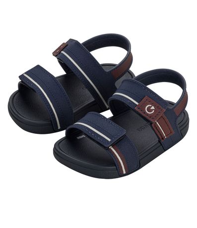 Sandália Flats Grendene Kids Azul e Bordo Infantil
