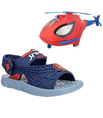 Sandália Flats Grendene Kids Homem-Aranha Azul e Vermelho Juvenil Masculino
