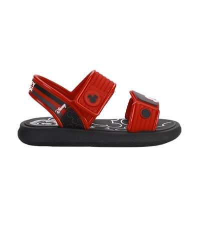 Sandália Flats Grendene Kids Mickey Preta e Vermelha Infantil Masculina