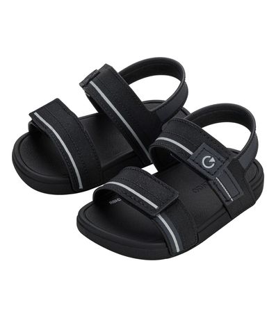 Sandália Flats Grendene Kids Preto e Cinza Infantil