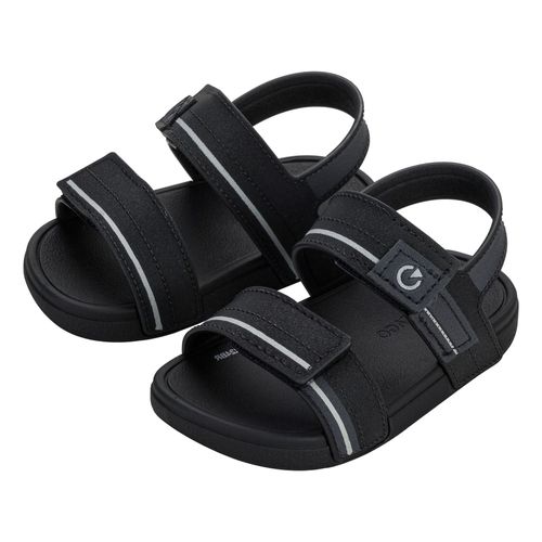 Sandália Flats Grendene Kids Preto e Cinza Infantil