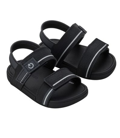 Sandália Flats Grendene Kids Preto e Cinza Infantil