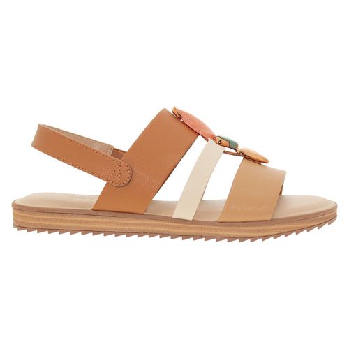 Sandália Flats Modare Camel e Creme Feminina