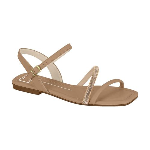 Sandália Flats Moleca Nude e Creme Feminina