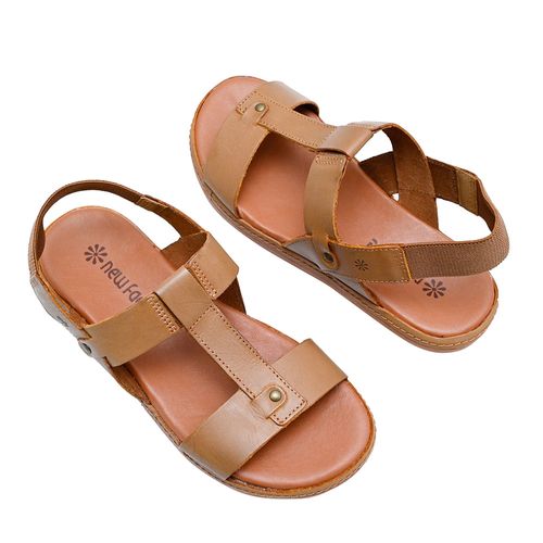 Sandália Flats New Face Âmbar e Caramelo Feminina