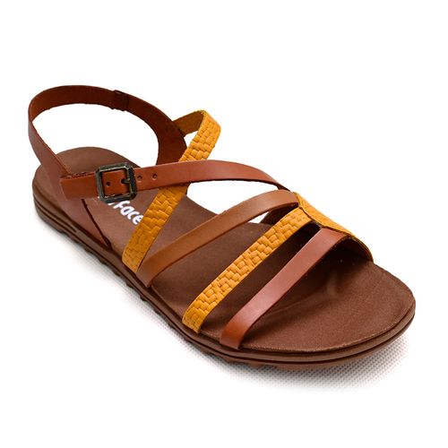 Sandália Flats New Face Damasco Color Feminina