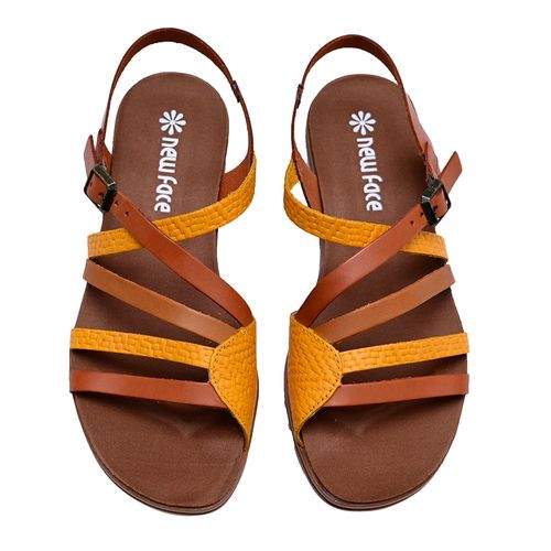 Sandália Flats New Face Damasco Color Feminina