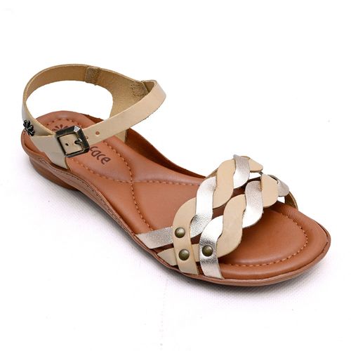 Sandália Flats New Face Ostra New Feminina