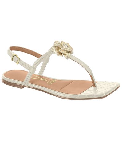Sandália Flats Vizzano Off White Feminina