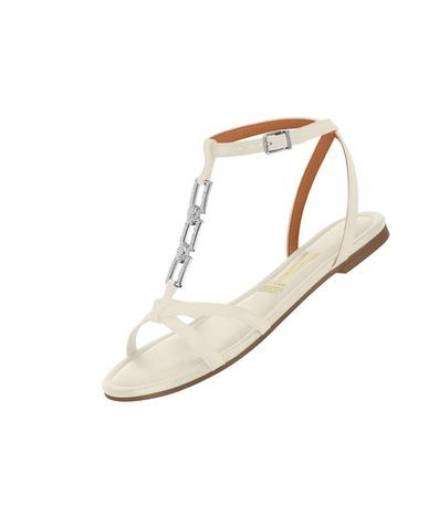 Sandália Flats Vizzano Off White Feminina