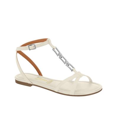 Sandália Flats Vizzano Off White Feminina